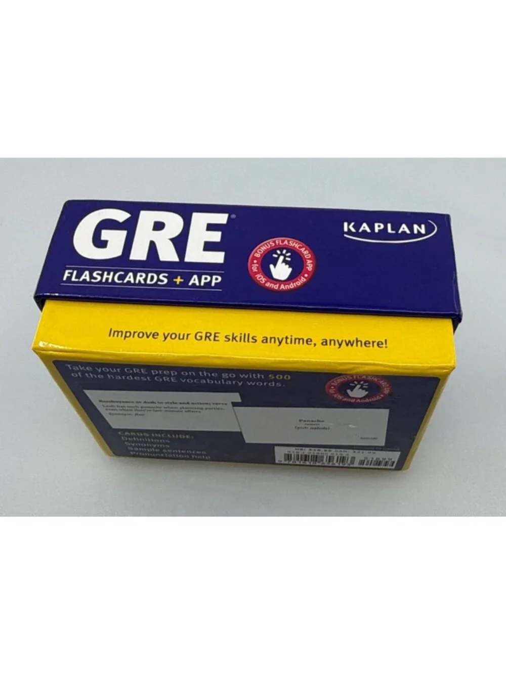 Kaplan GRE Flashcards + App 4th Edition 500 Vocabulary Words Study Prep Box Set